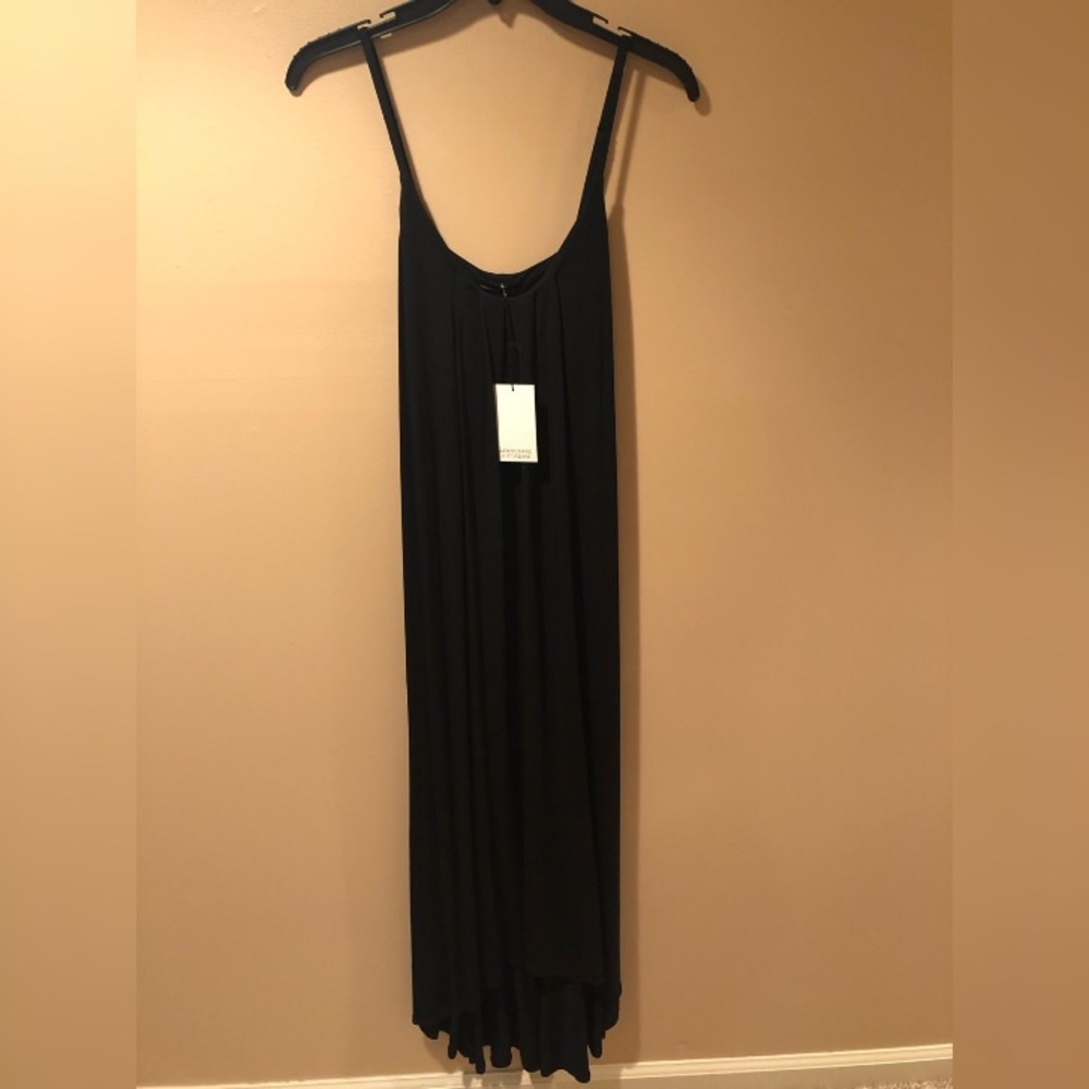 Long tank rayon/spandex black dress SIZE S